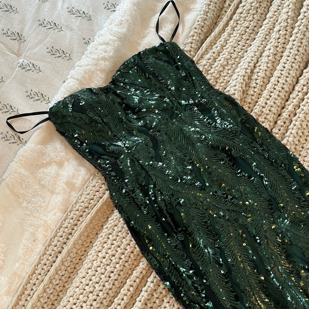 Emerald green mermaid sequin gown